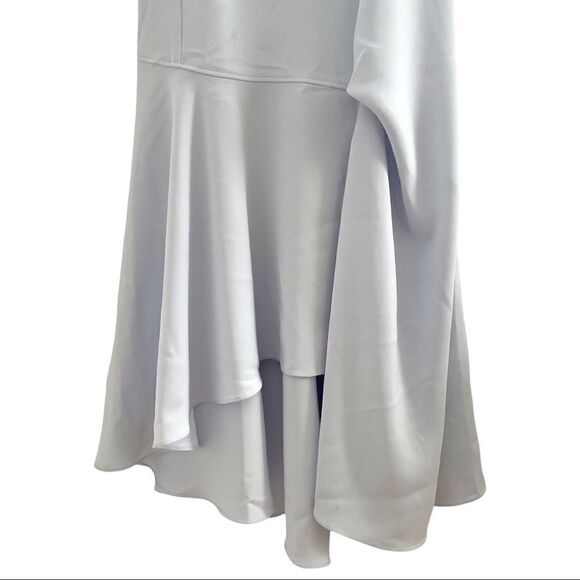 Adeam Asymmetric Ruffled Crepe Midi Dress  in Sky Blue - Picture 5 of 10